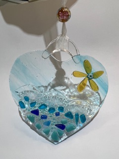 Fused Glass Heart: Summer Design